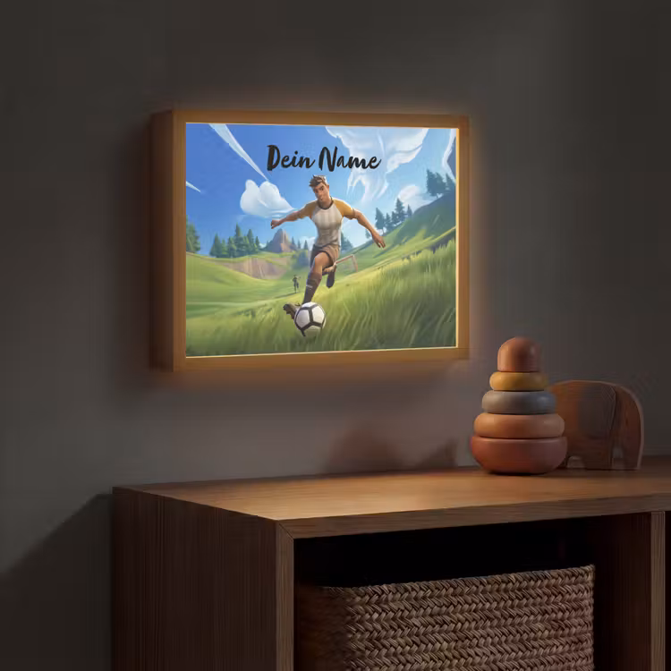 Voetbal - Jongen - Goal - Voetbaltenue Light Box met batterij (Wandlamp kind) middel -sfeer5_kind