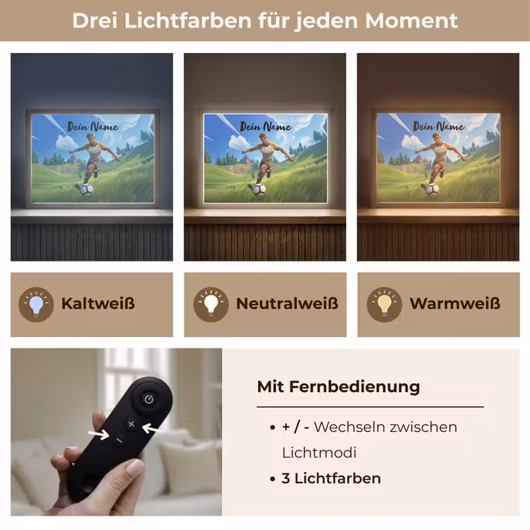 Voetbal - Jongen - Goal - Voetbaltenue Light Box met batterij (Wandlamp kind) middel -USP_lichtkleurDE