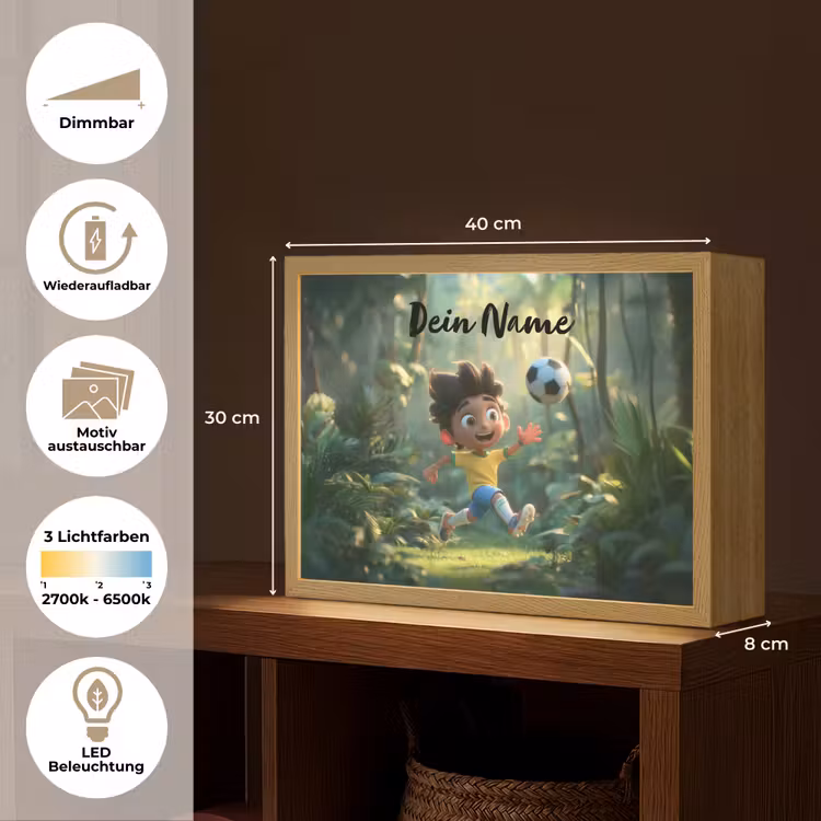 Voetbal - Jongen - Bos Light Box met batterij (Wandlamp kind) middel -USP_websiteoverzichtDE
