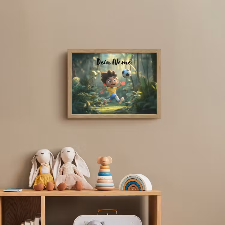 Voetbal - Jongen - Bos Light Box met batterij (Wandlamp kind) middel -sfeer2_kind
