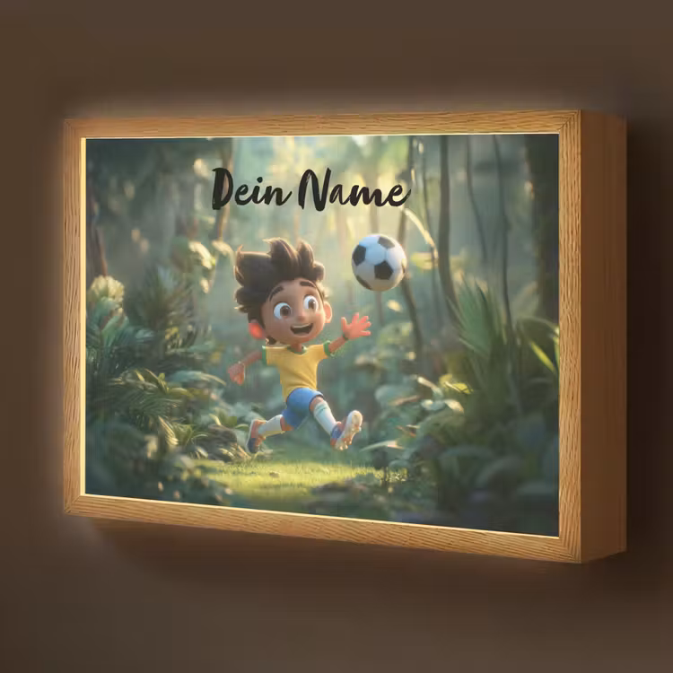 Voetbal - Jongen - Bos Light Box met batterij (Wandlamp kind) middel -z3d_website