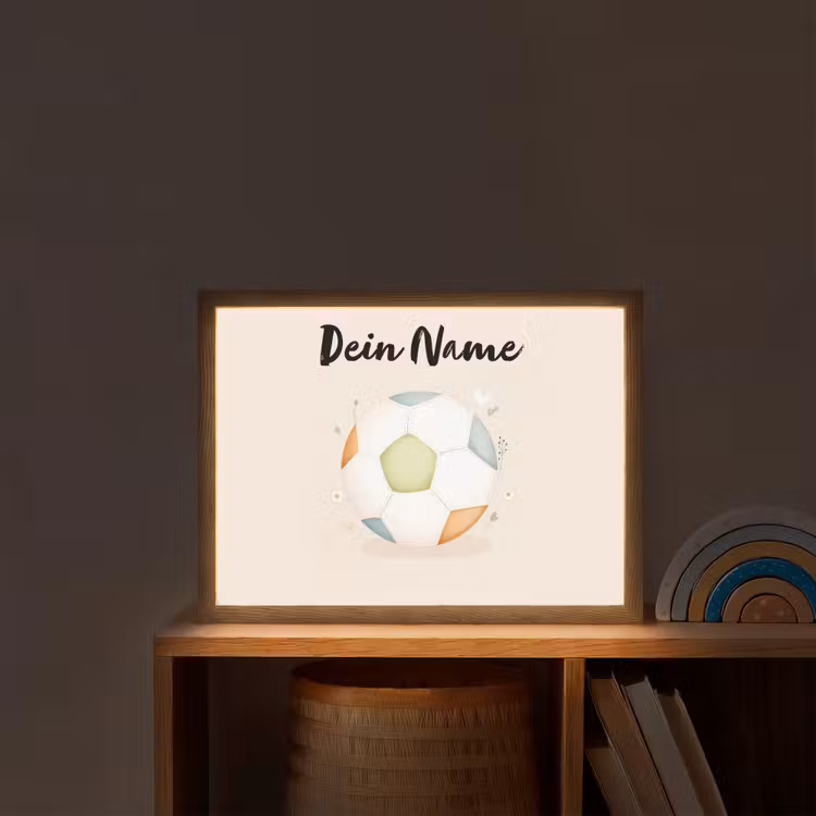 Voetbal - Rond - Pastel Light Box met batterij (Wandlamp kind) middel -sfeer1_kind