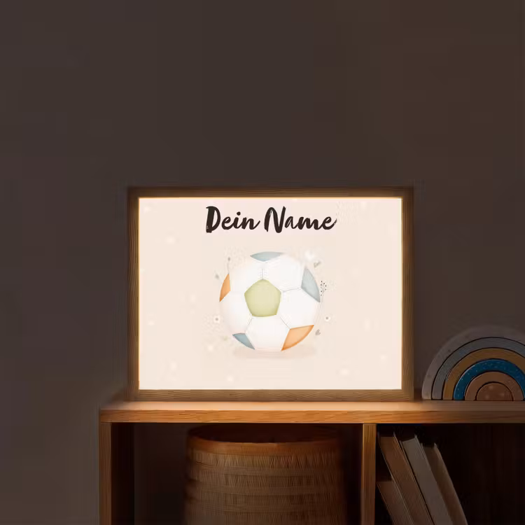 Voetbal - Rond - Pastel - Stippen Light Box met batterij (Wandlamp kind) middel -sfeer1_kind