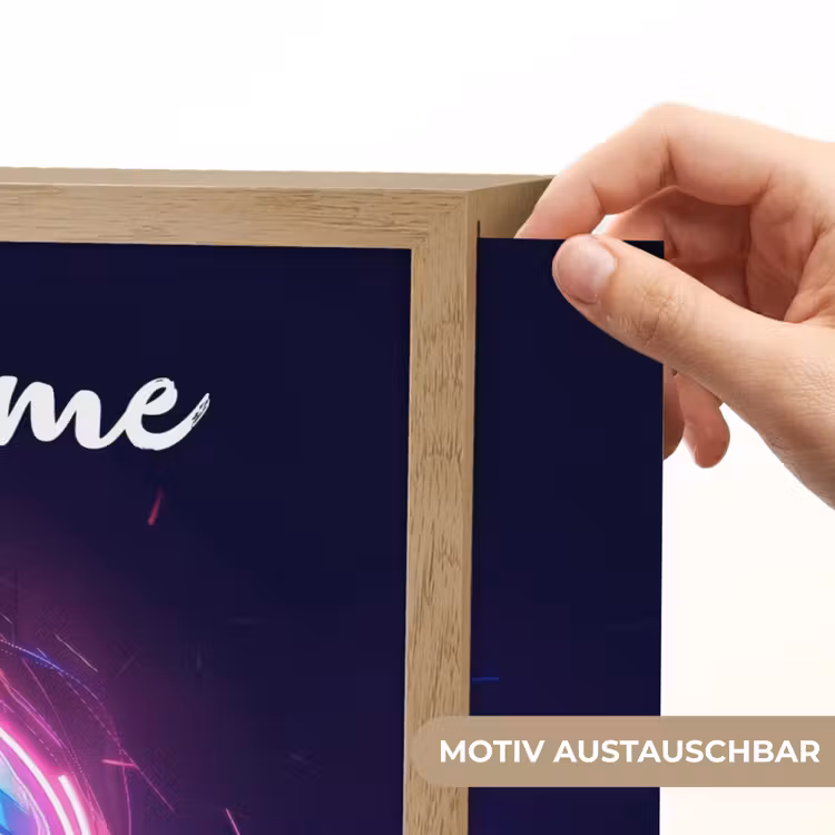 Voetbal - Sport - Blauw - Paars Light Box met batterij (Wandlamp kind) middel -USP_websiteprintDE