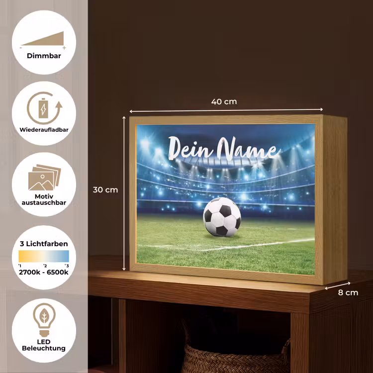 Voetbal - Stadion - Bal - Jongens Light Box met batterij (Wandlamp kind) middel -USP_websiteoverzichtDE