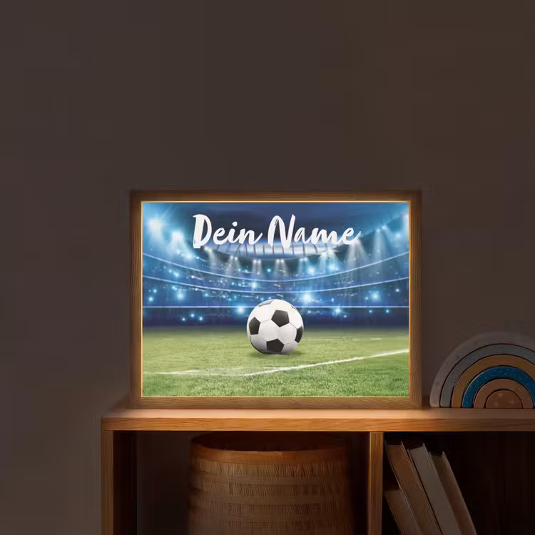 Voetbal - Stadion - Bal - Jongens Light Box met batterij (Wandlamp kind) middel -sfeer1_kind