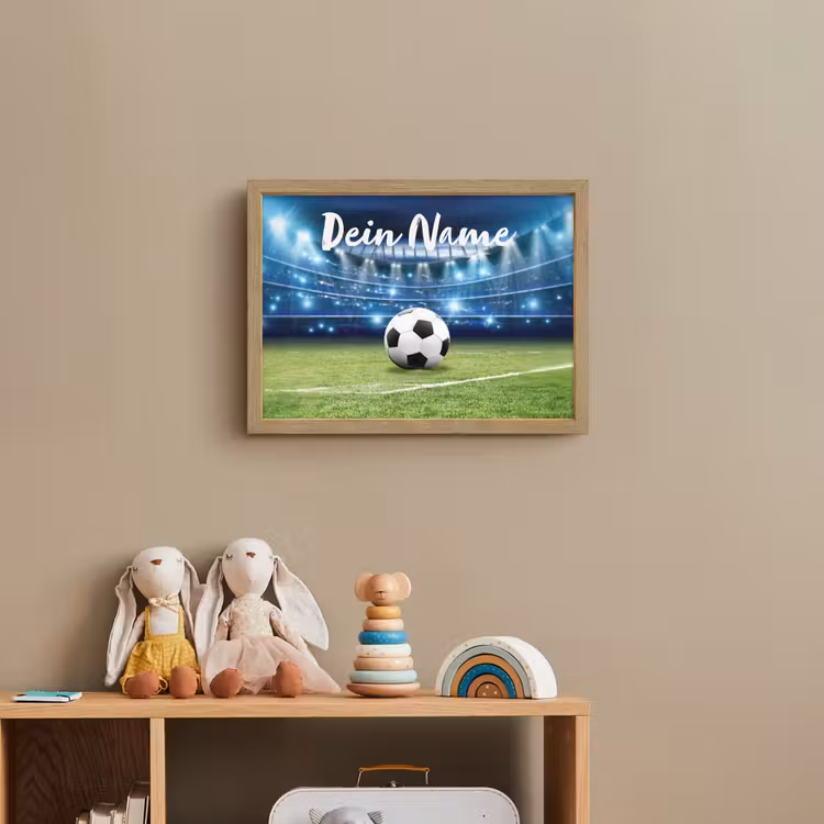 Voetbal - Stadion - Bal - Jongens Light Box met batterij (Wandlamp kind) middel -sfeer2_kind