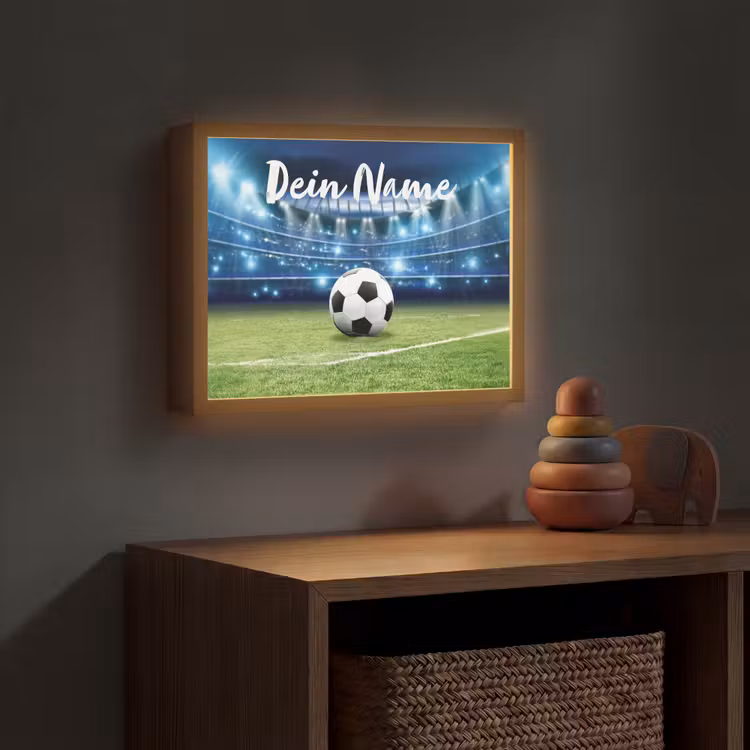 Voetbal - Stadion - Bal - Jongens Light Box met batterij (Wandlamp kind) middel -sfeer5_kind