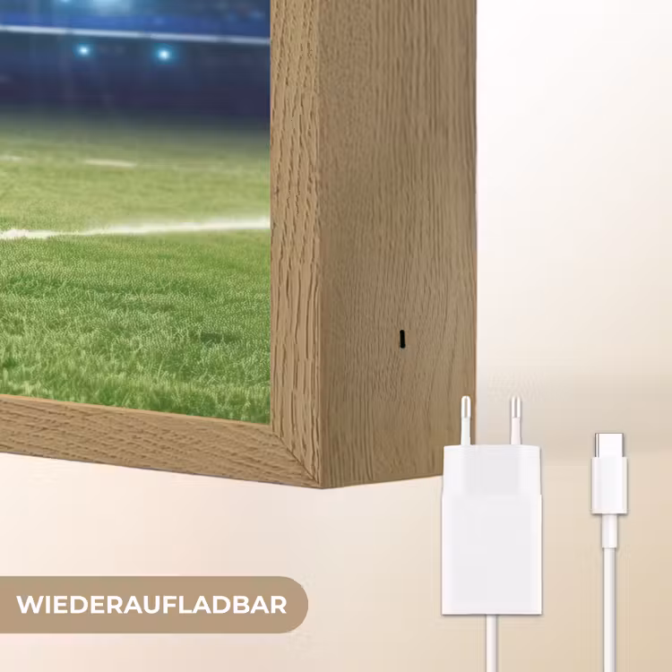 Voetbal - Stadion - Bal - Jongens Light Box met batterij (Wandlamp kind) middel -USP_websiteoplaadbaarDE