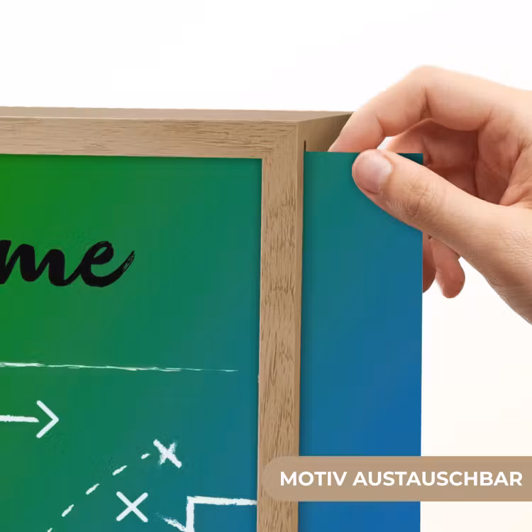 Voetbal - Tactiek - Spel - Groen - Blauw Light Box met batterij (Wandlamp kind) middel -USP_websiteprintDE