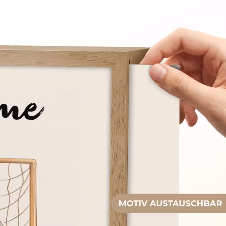 Voetbal - Goal - Gras - Beige Light Box met batterij (Wandlamp kind) middel -USP_websiteprintDE