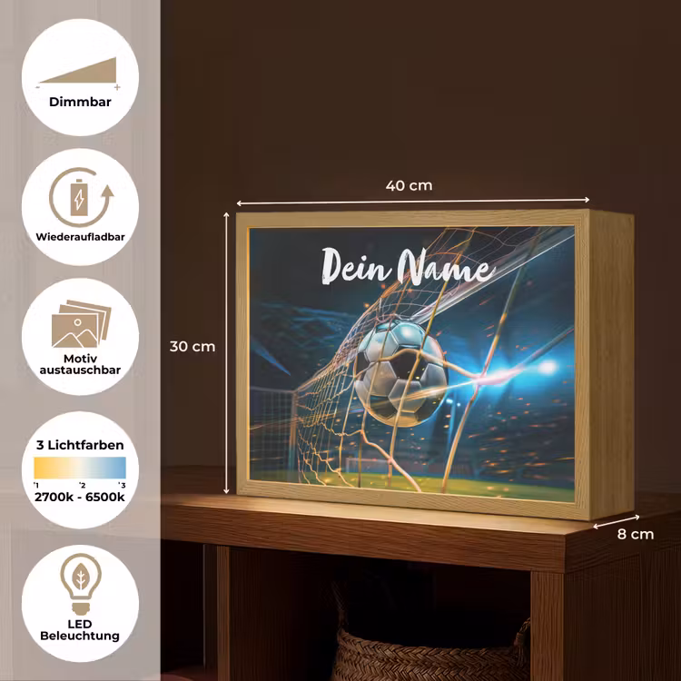 Voetbal - Goal - Sport - Jongens Light Box met batterij (Wandlamp kind) middel -USP_websiteoverzichtDE