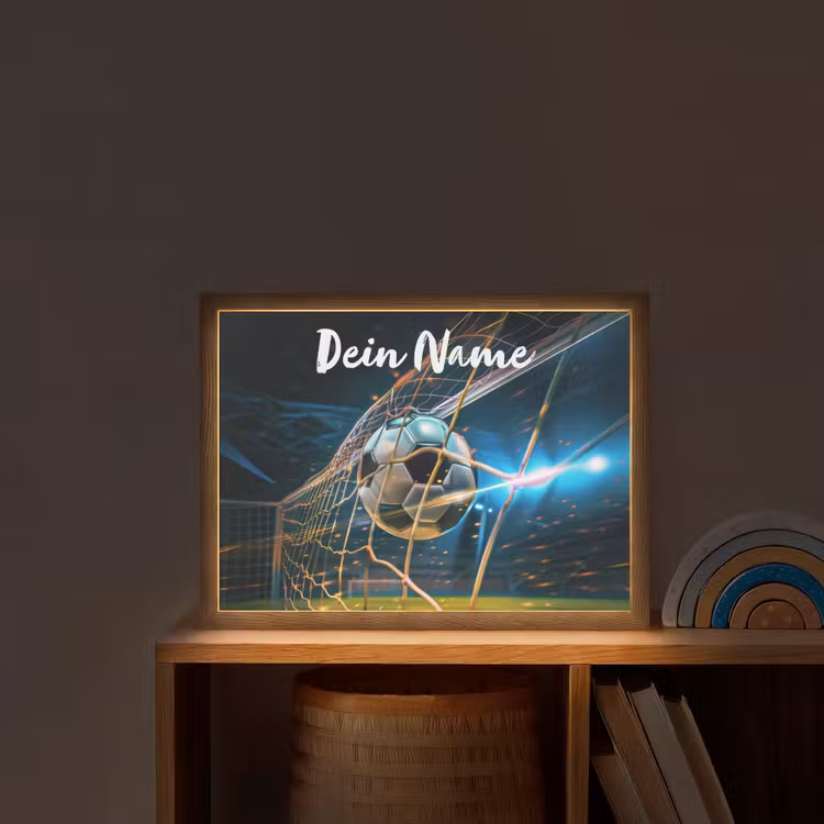 Voetbal - Goal - Sport - Jongens Light Box met batterij (Wandlamp kind) middel -sfeer1_kind