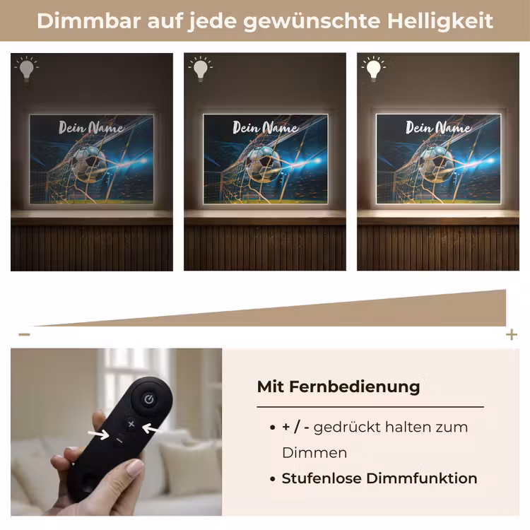 Voetbal - Goal - Sport - Jongens Light Box met batterij (Wandlamp kind) middel -USP_dimbaarDE
