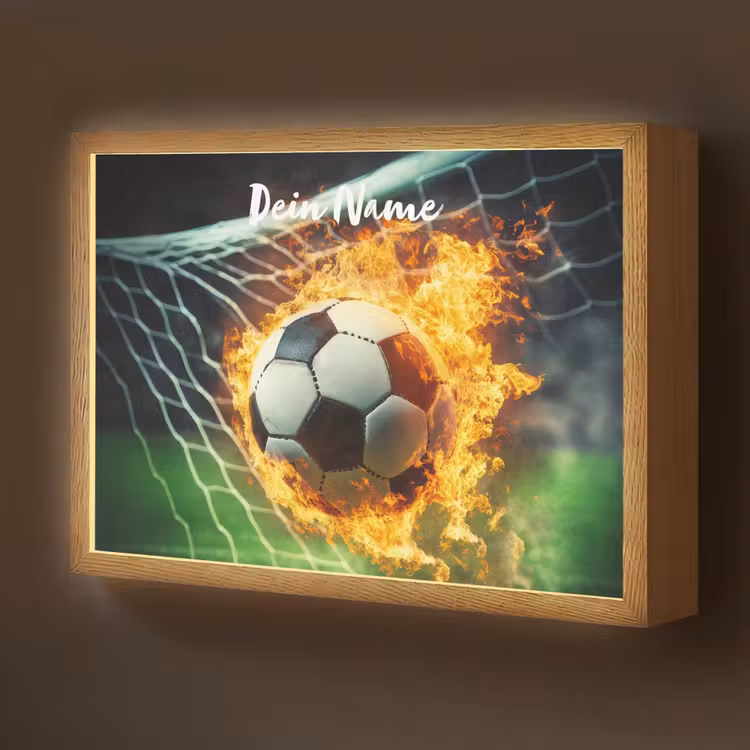 Voetbal - Goal - Doelnet - Vuur Light Box met batterij (Wandlamp kind) middel -z3d_website