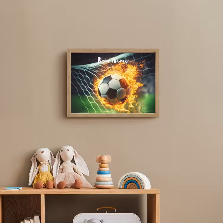 Voetbal - Goal - Doelnet - Vuur Light Box met batterij (Wandlamp kind) middel -sfeer2_kind