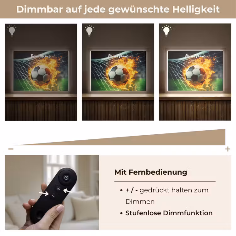 Voetbal - Goal - Doelnet - Vuur Light Box met batterij (Wandlamp kind) middel -USP_dimbaarDE