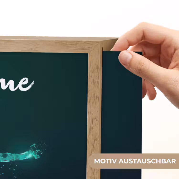 Voetballer - Trap - Blauw - Digitaal Light Box met batterij (Wandlamp kind) middel -USP_websiteprintDE