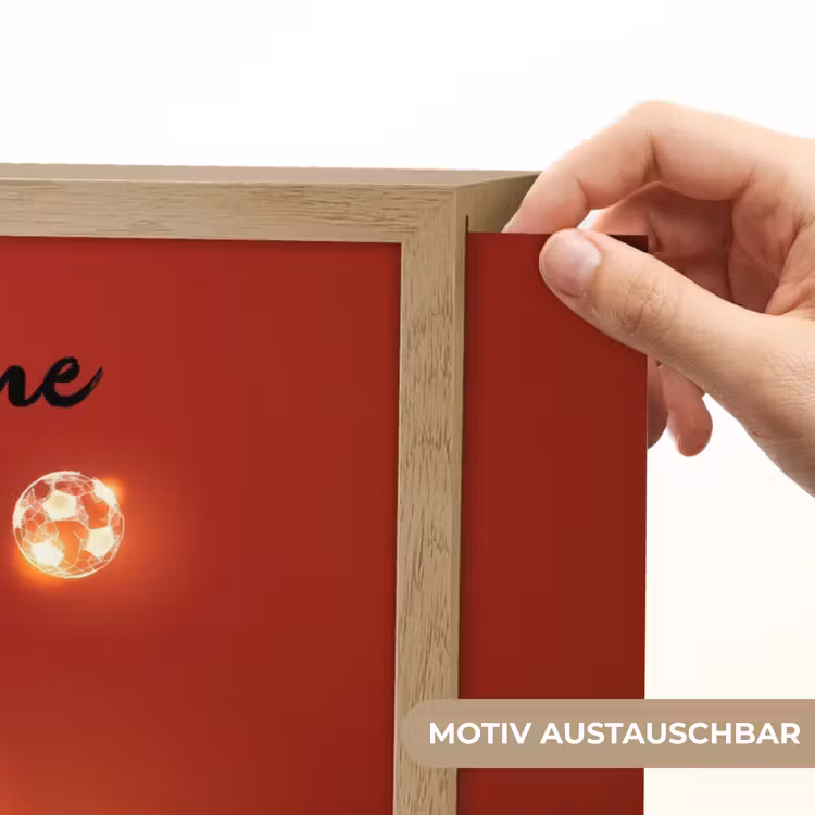Voetballer - Omhaal - Rood - Neon Light Box met batterij (Wandlamp kind) middel -USP_websiteprintDE