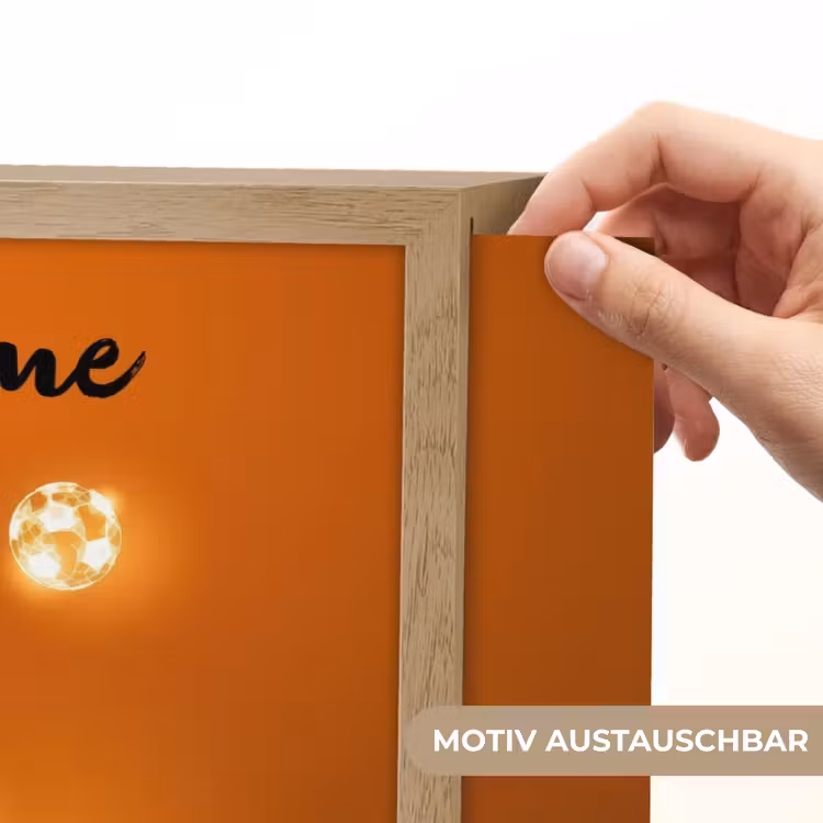 Voetballer - Oranje - Voetbal - Omhaal Light Box met batterij (Wandlamp kind) middel -USP_websiteprintDE