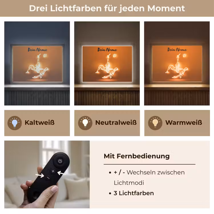 Voetballer - Oranje - Voetbal - Omhaal Light Box met batterij (Wandlamp kind) middel -USP_lichtkleurDE