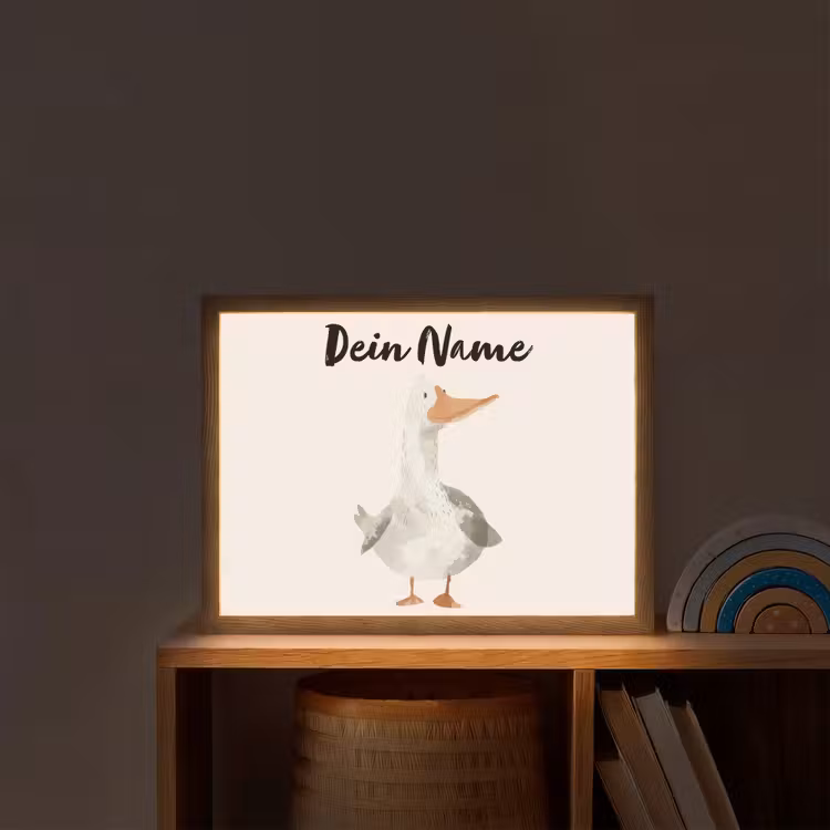 Gans - Eend - Boerderij - Dieren Light Box met batterij (Wandlamp kind) middel -sfeer1_kind