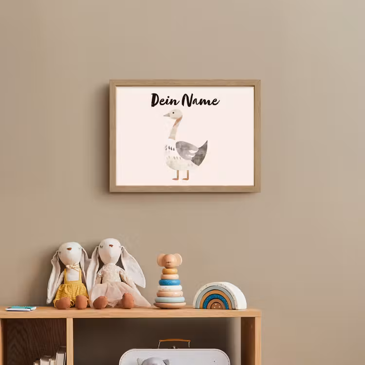 Gans - Dier - Pastel kleuren Light Box met batterij (Wandlamp kind) middel -sfeer2_kind