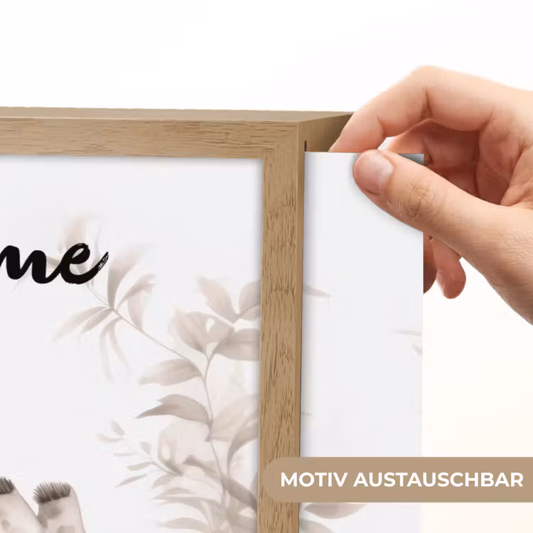 Giraffe - Bladeren - Bruin - Jungle - Kind Light Box met batterij (Wandlamp kind) middel -USP_websiteprintDE