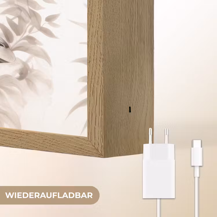 Giraffe - Bladeren - Bruin - Jungle - Kind Light Box met batterij (Wandlamp kind) middel -USP_websiteoplaadbaarDE