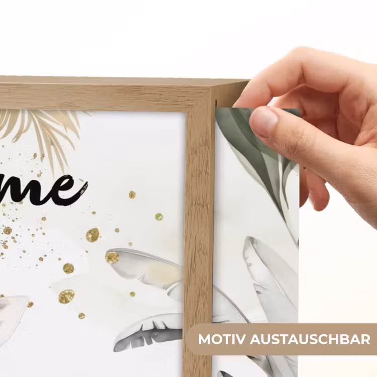 Giraffe - Bladeren - Kinderen - Dieren - Jungle Light Box met batterij (Wandlamp kind) middel -USP_websiteprintDE