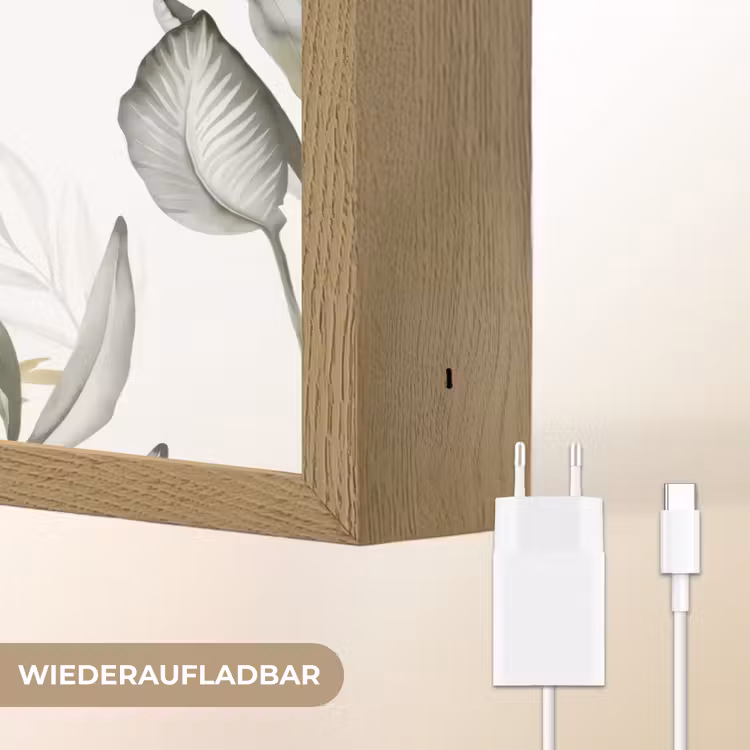 Giraffe - Bladeren - Kinderen - Dieren - Jungle Light Box met batterij (Wandlamp kind) middel -USP_websiteoplaadbaarDE