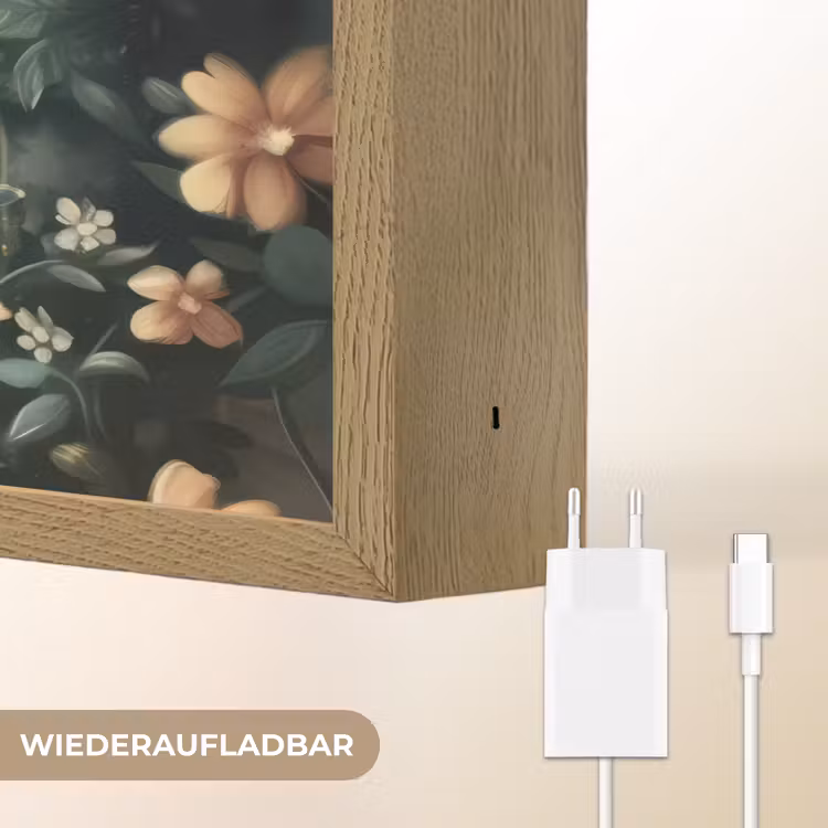 Giraffe - Jungle - Bloemen Light Box met batterij (Wandlamp kind) middel -USP_websiteoplaadbaarDE