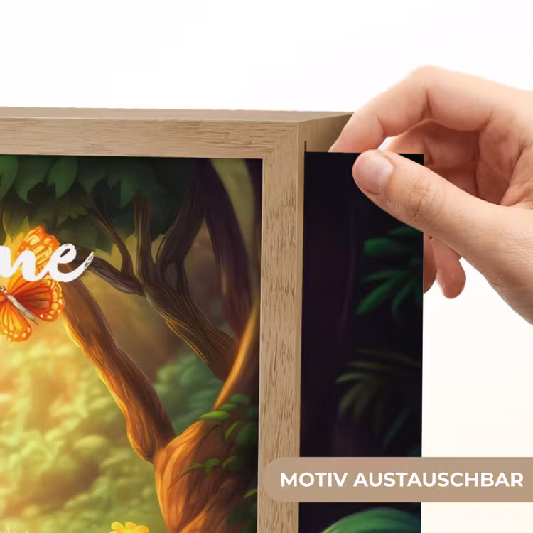 Giraf - Olifant - Bloemen - Jungle Light Box met batterij (Wandlamp kind) middel -USP_websiteprintDE