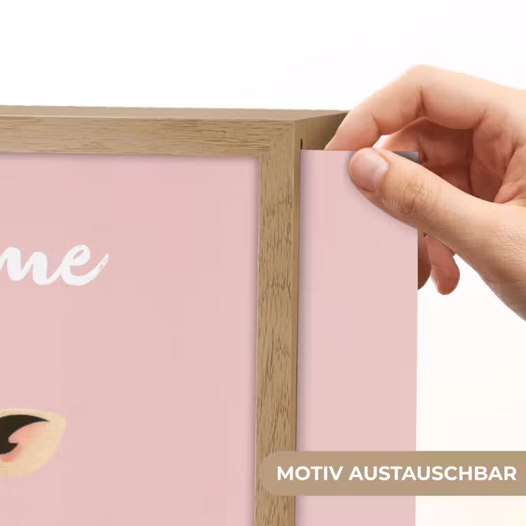 Giraffe - Illustratie - Roze Light Box met batterij (Wandlamp kind) middel -USP_websiteprintDE