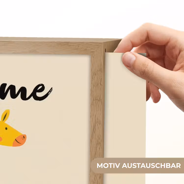 Giraffe - Regenboogmanen - Beige Light Box met batterij (Wandlamp kind) middel -USP_websiteprintDE
