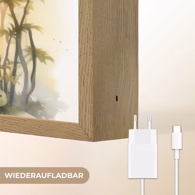 Giraffe - Wilde dieren - Natuur - Kinderen Light Box met batterij (Wandlamp kind) middel -USP_websiteoplaadbaarDE