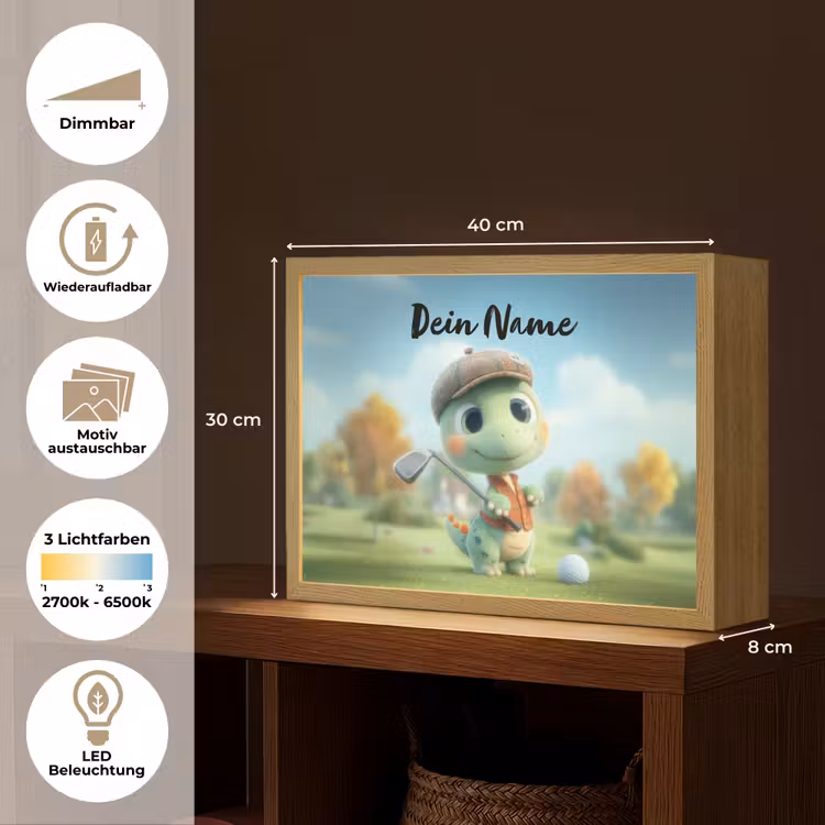Golf - Dino - Groen Light Box met batterij (Wandlamp kind) middel -USP_websiteoverzichtDE