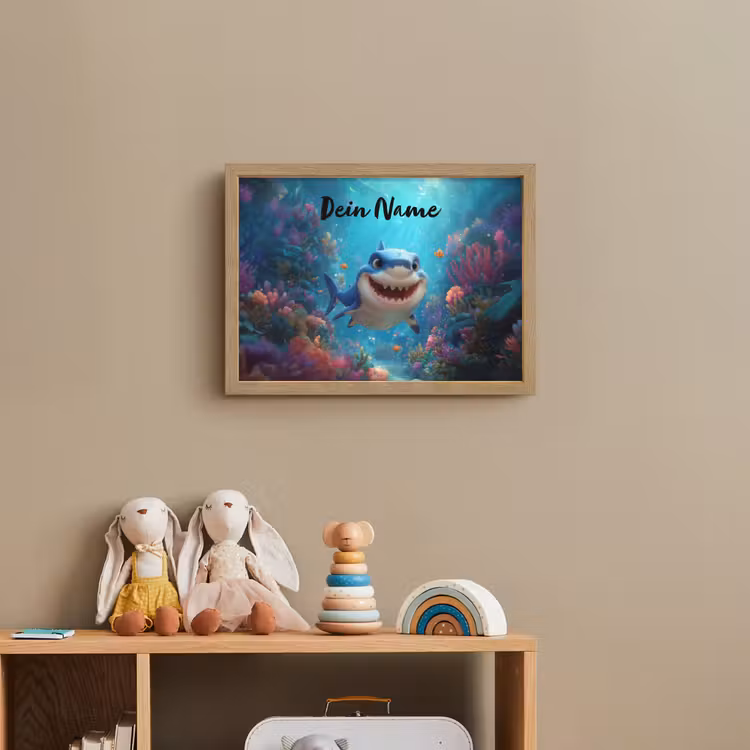 Haai - Onderwaterwereld - Oceaan Light Box met batterij (Wandlamp kind) middel -sfeer2_kind