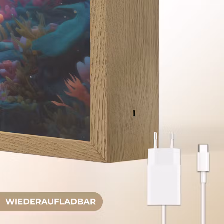 Haai - Onderwaterwereld - Oceaan Light Box met batterij (Wandlamp kind) middel -USP_websiteoplaadbaarDE