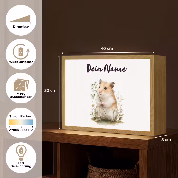 Hamster - Bloemen Light Box met batterij (Wandlamp kind) middel -USP_websiteoverzichtDE