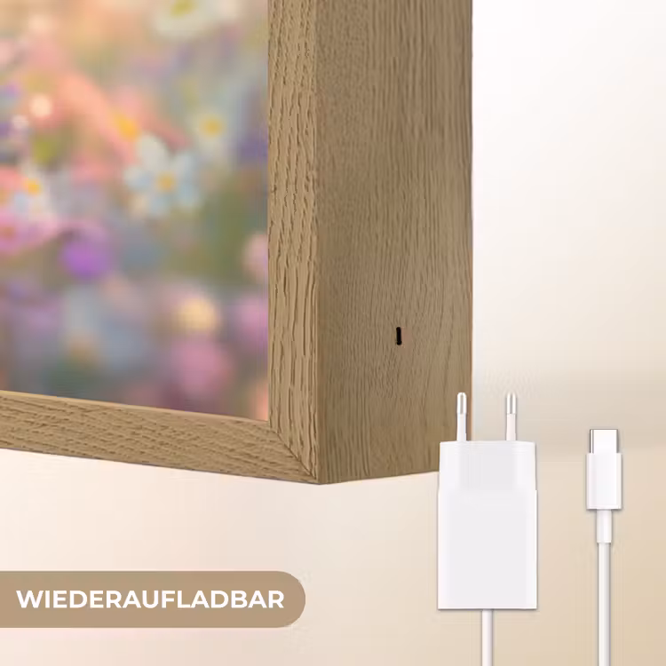 Hamster - Bloemen - Roze - Oranje Light Box met batterij (Wandlamp kind) middel -USP_websiteoplaadbaarDE