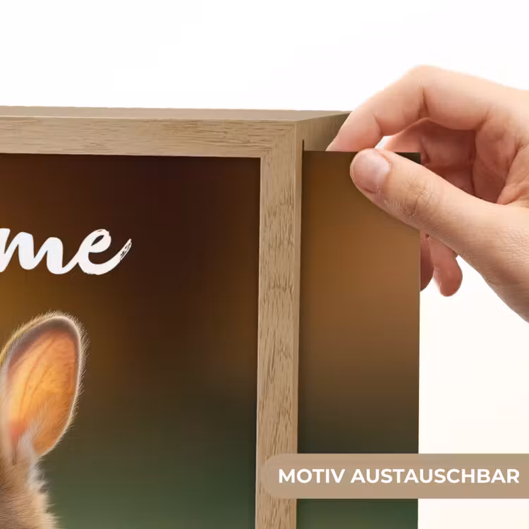 Konijntje - Bruin - Gras Light Box met batterij (Wandlamp kind) middel -USP_websiteprintDE