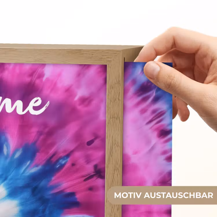 Hartje - Blauw - Tie Dye Light Box met batterij (Wandlamp kind) middel -USP_websiteprintDE