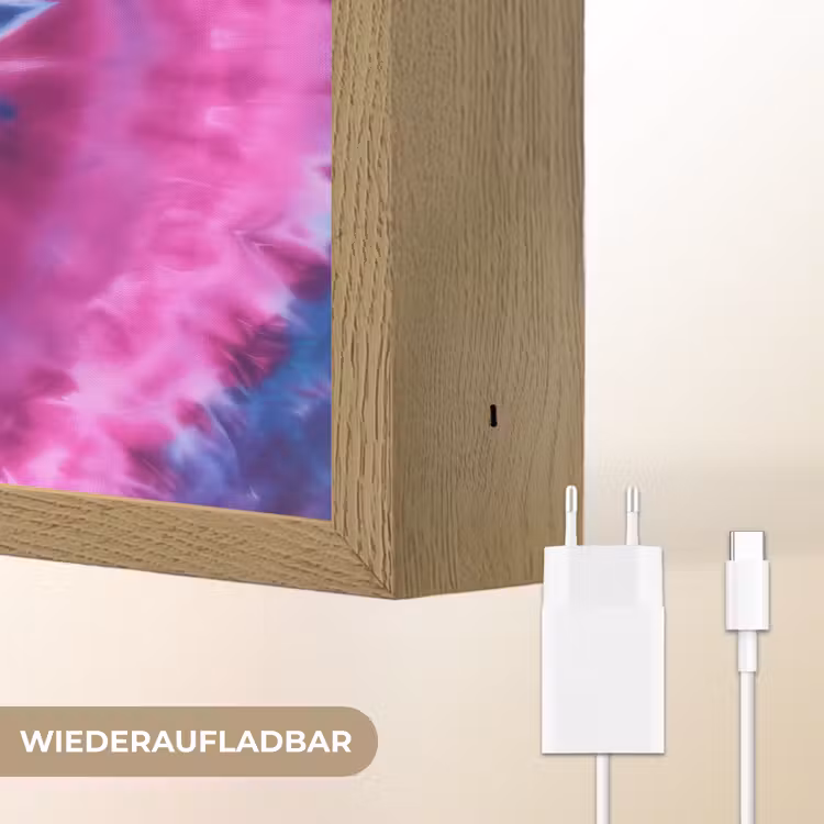 Hartje - Blauw - Tie Dye Light Box met batterij (Wandlamp kind) middel -USP_websiteoplaadbaarDE