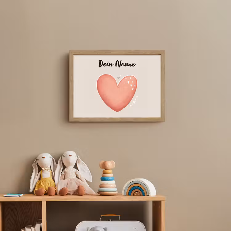 Hart - Rood - Minimalistisch Light Box met batterij (Wandlamp kind) middel -sfeer2_kind