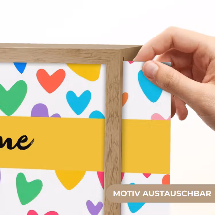 Hartjes - Kleurrijk - Patroon Light Box met batterij (Wandlamp kind) middel -USP_websiteprintDE