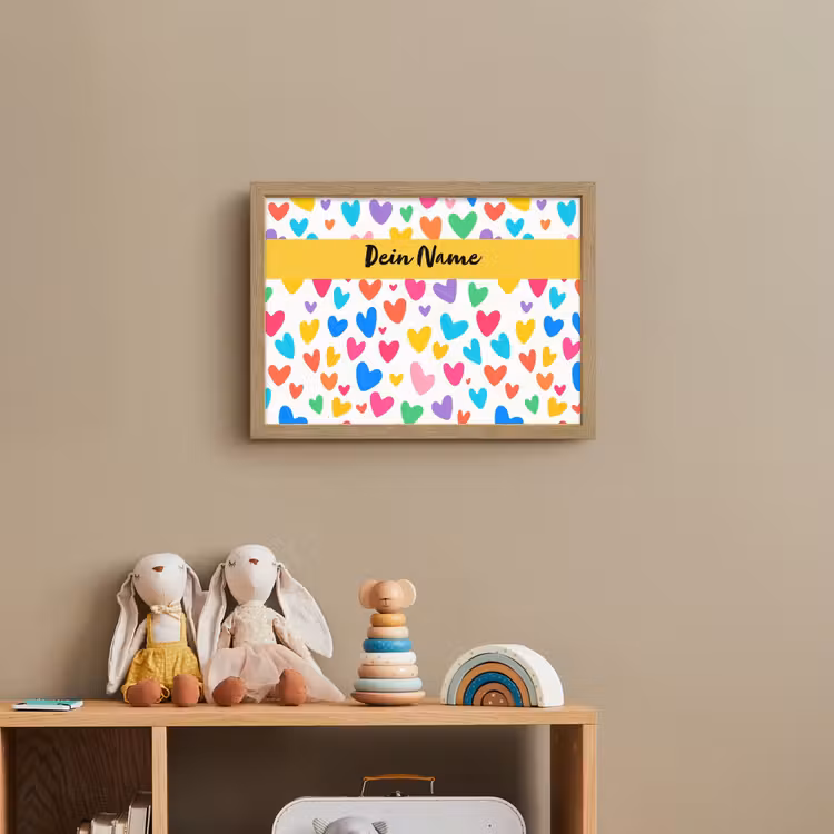 Hartjes - Kleurrijk - Patroon Light Box met batterij (Wandlamp kind) middel -sfeer2_kind