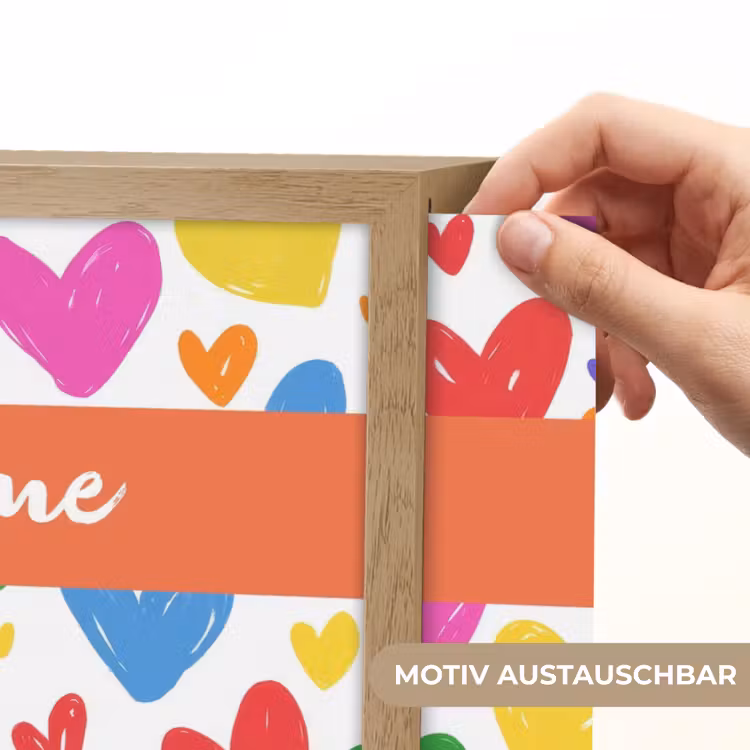 Hartjes - Patroon - Kleurrijk Light Box met batterij (Wandlamp kind) middel -USP_websiteprintDE