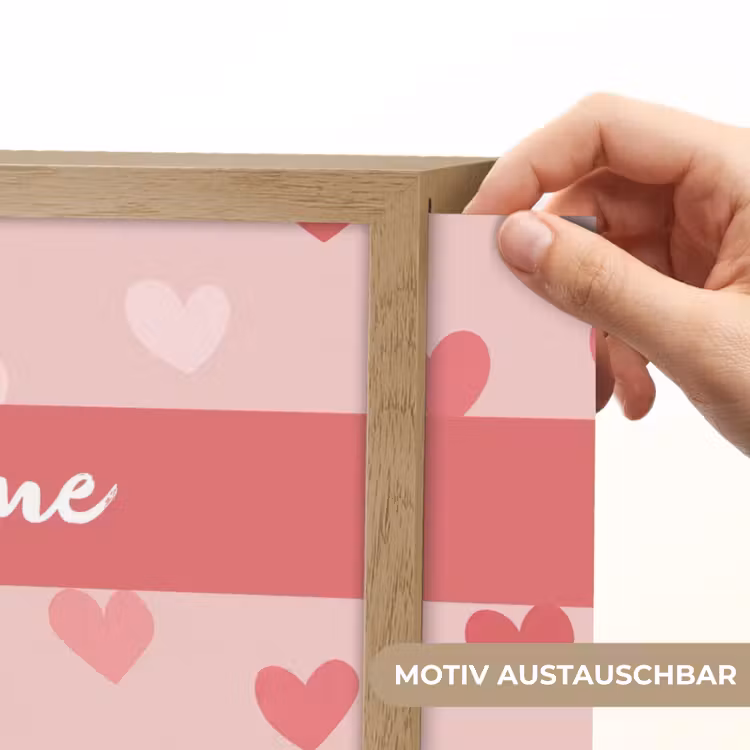 Hartjes - Patroon - Roze Light Box met batterij (Wandlamp kind) middel -USP_websiteprintDE