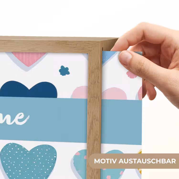 Hartjes - Pastel - Patroon Light Box met batterij (Wandlamp kind) middel -USP_websiteprintDE
